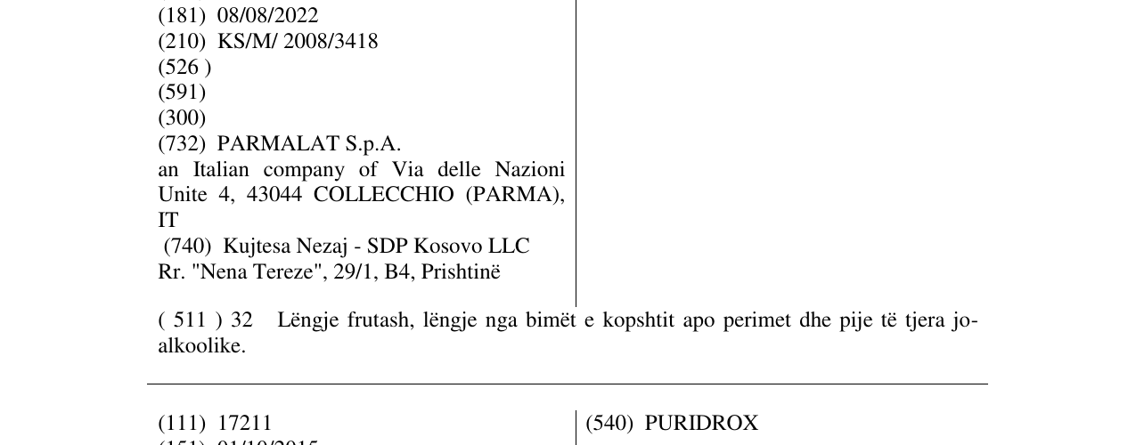 Zëri i markës SANTÁL në buletin