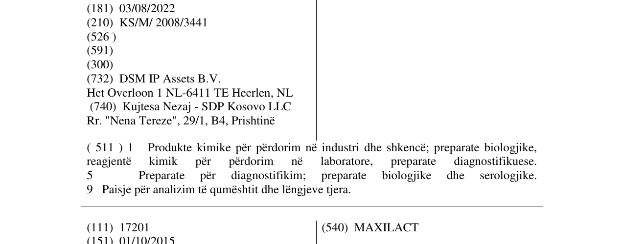 Zëri i markës DELVOTEST në buletin