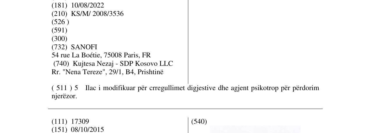 Zëri i markës DOGMATIL në buletin