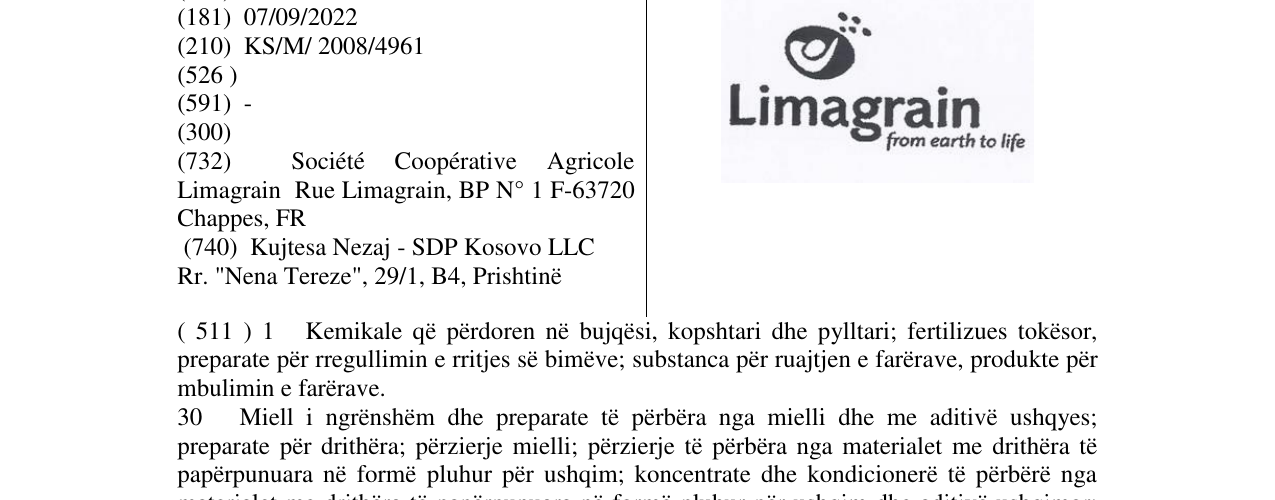 Zëri i markës Limagrain from earth to life në buletin