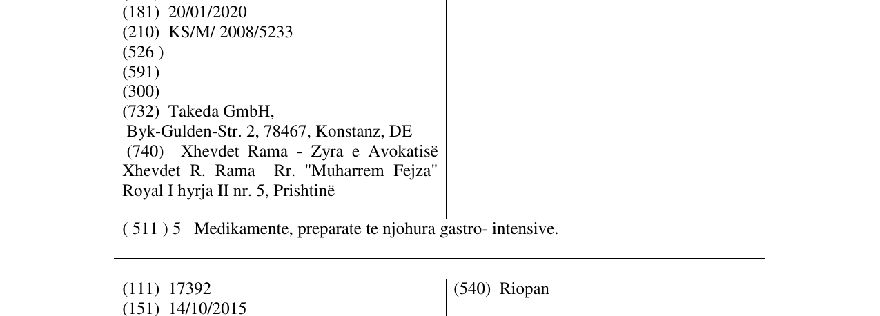 Zëri i markës Tecta në buletin