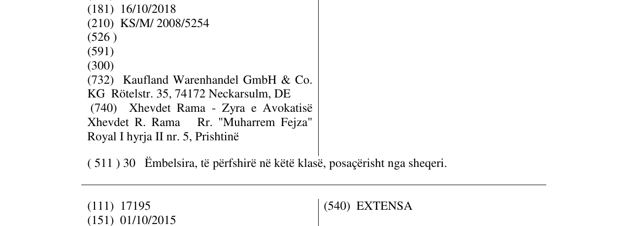 Zëri i markës YUMMI FRUITS në buletin