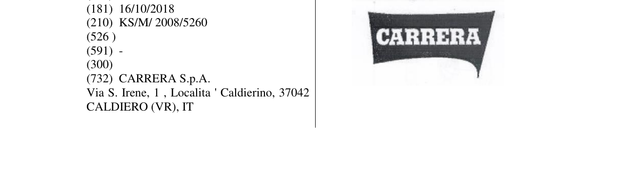 Zëri i markës CARRERA në buletin