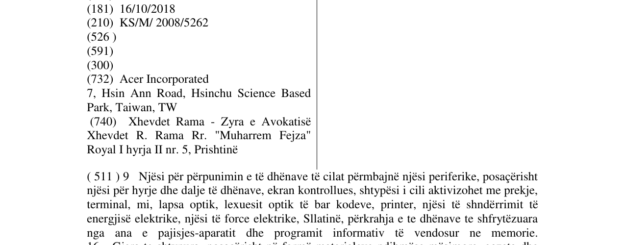 Zëri i markës ACER në buletin