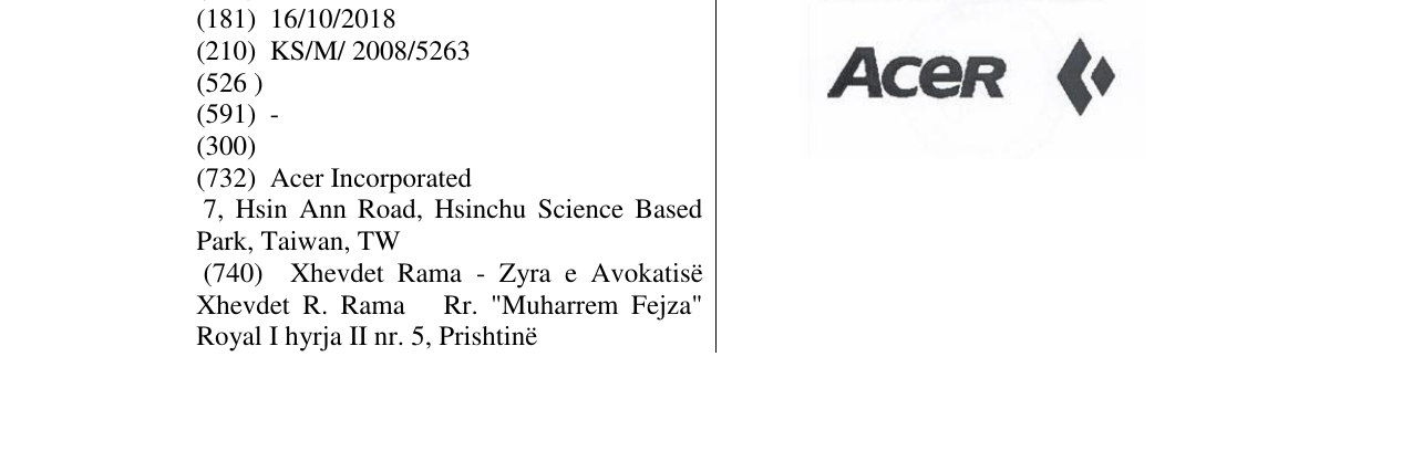 Zëri i markës ACER në buletin