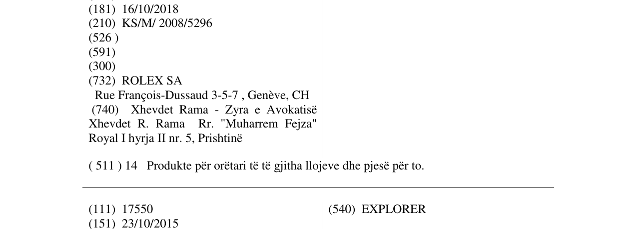 Zëri i markës GMT-MASTER në buletin