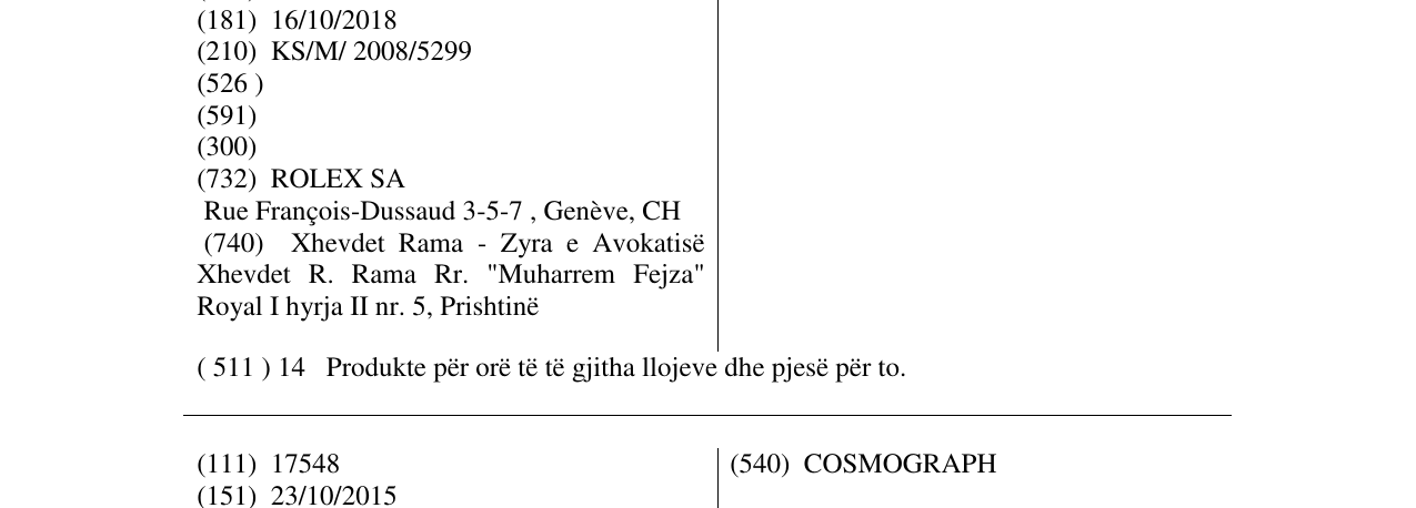 Zëri i markës DATEJUST në buletin