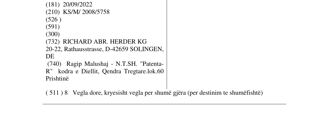 Zëri i markës TORCOMATIC në buletin