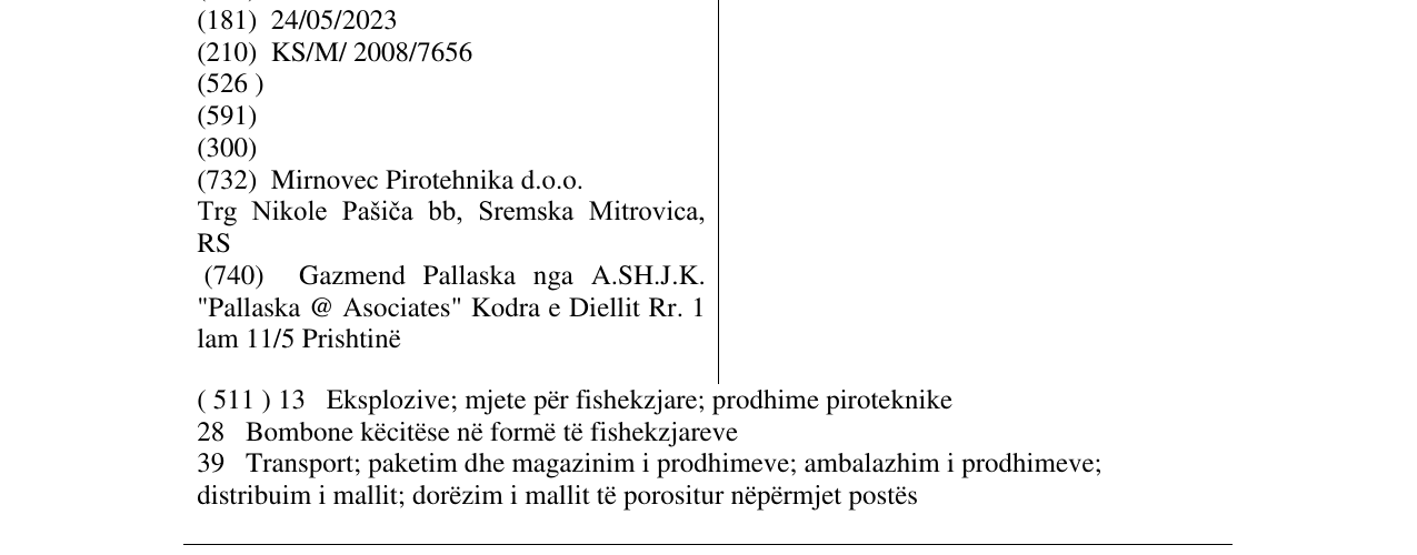 Zëri i markës PIRAT në buletin