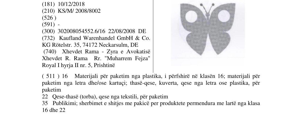 Zëri i markës Umweltschmetterling në buletin