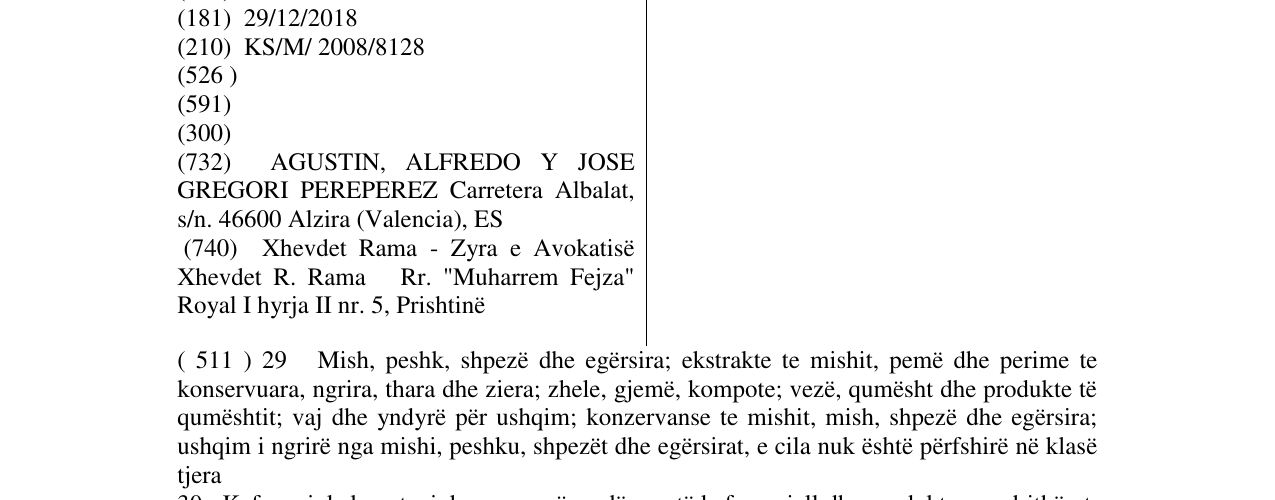 Zëri i markës MISTERCORN në buletin
