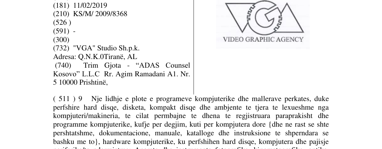 Zëri i markës VIDEO GRAPHIC AGENCY në buletin