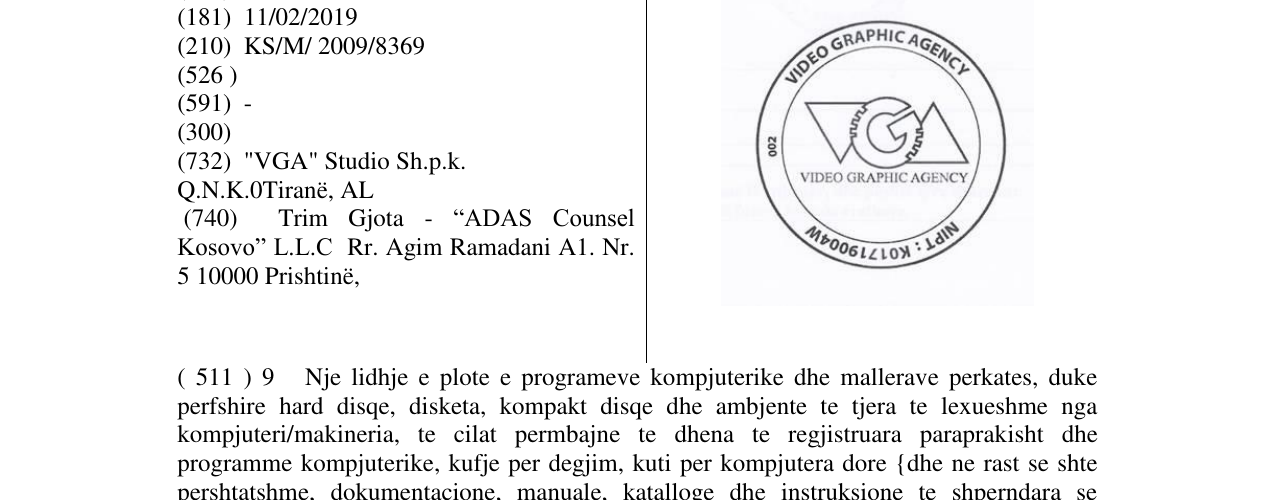 Zëri i markës VIDEO GRAPHIC AGENCY në buletin