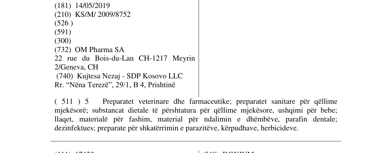 Zëri i markës URO-VAXOM në buletin