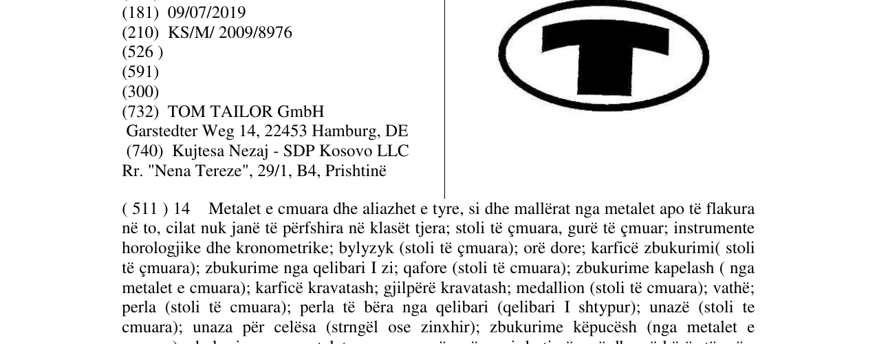 Zëri i markës Markë figurative në buletin
