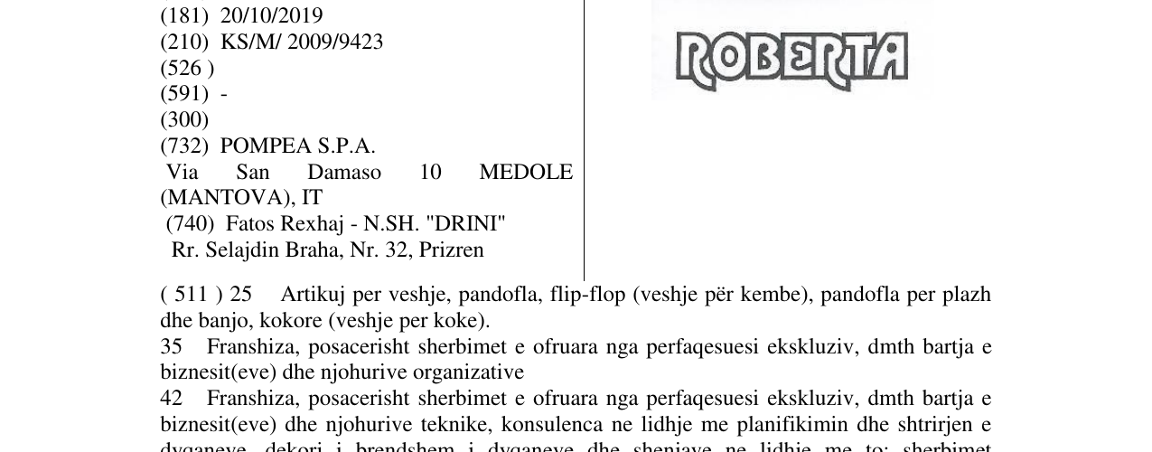 Zëri i markës ROBERTA në buletin