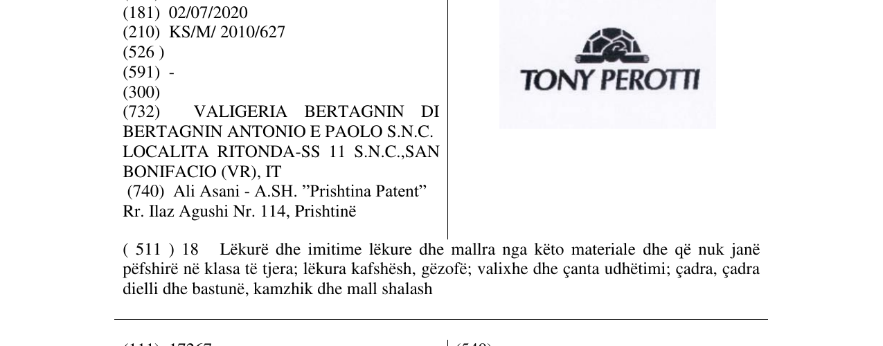 Zëri i markës TONY PEROTTI në buletin