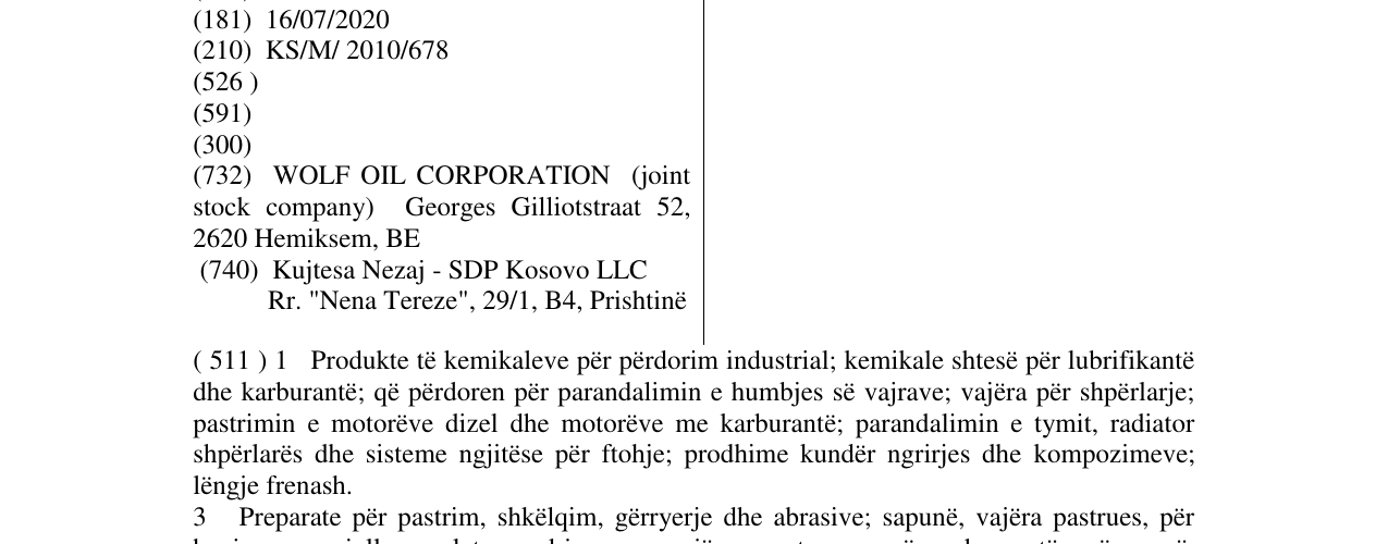 Zëri i markës WOLF në buletin