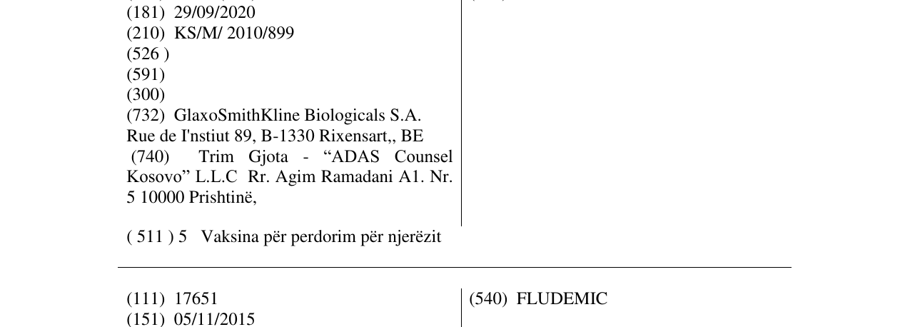 Zëri i markës MENBRIA në buletin