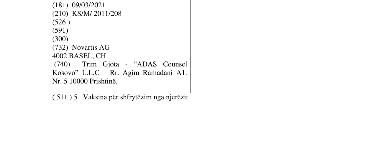 Zëri i markës FLUCELVAX në buletin