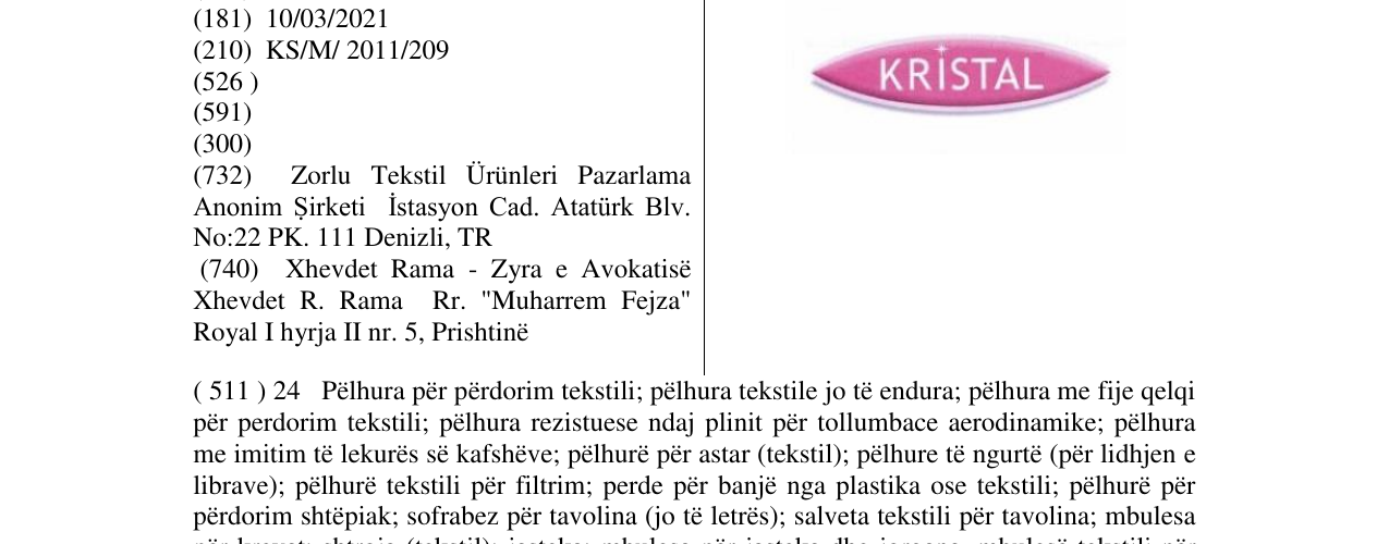 Zëri i markës KRISTAL në buletin