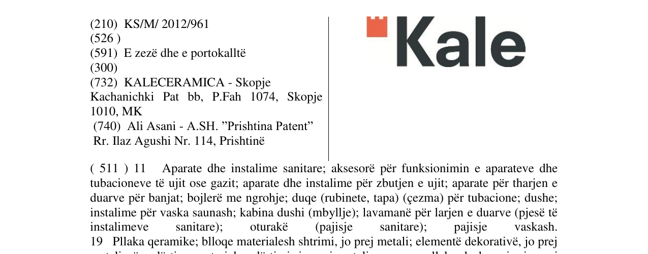 Zëri i markës Kale në buletin