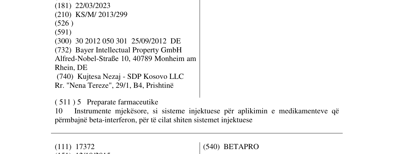 Zëri i markës BETACONNECT në buletin