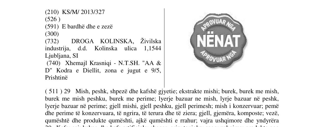 Zëri i markës APROVUAR NGA NENAT në buletin