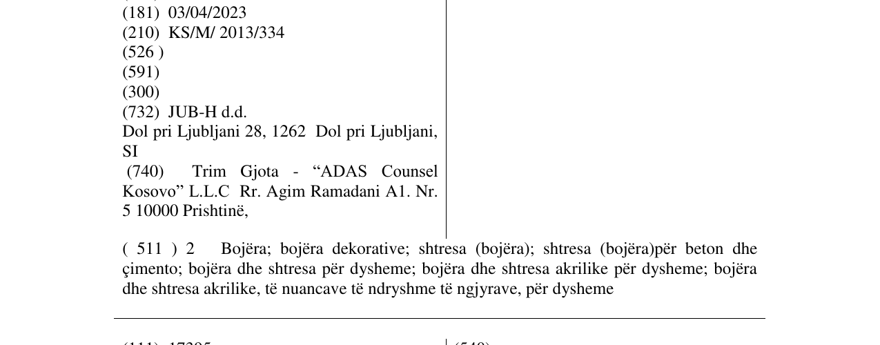 Zëri i markës TAKRIL në buletin