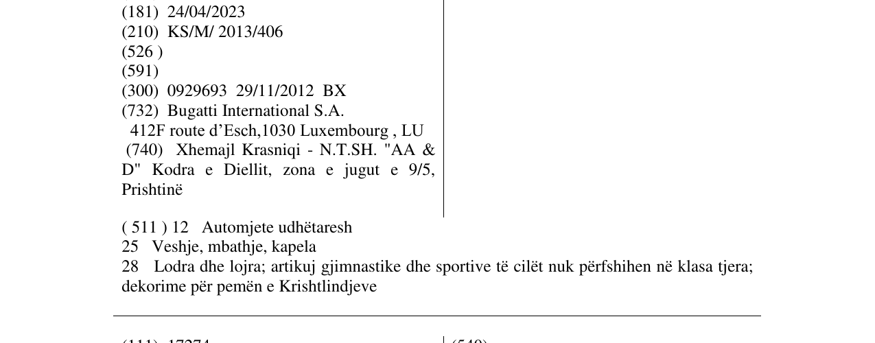 Zëri i markës CHIRON në buletin