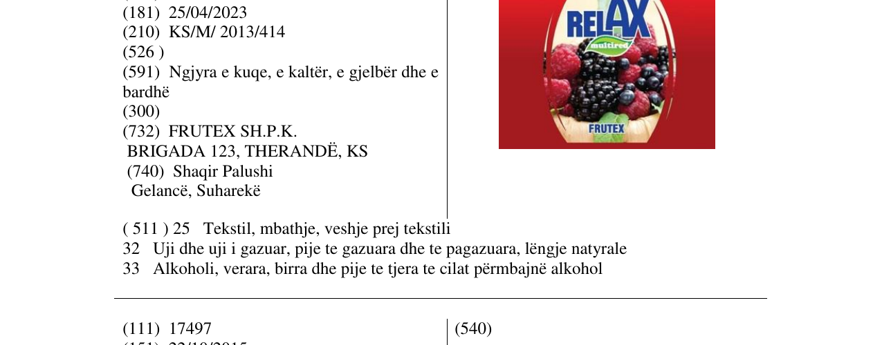 Zëri i markës RELAX multired në buletin