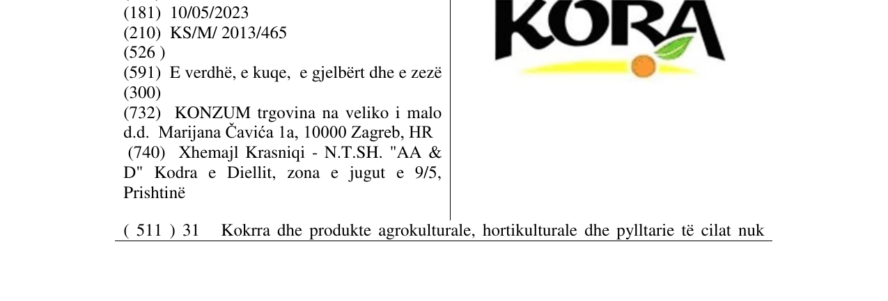 Zëri i markës KORA në buletin