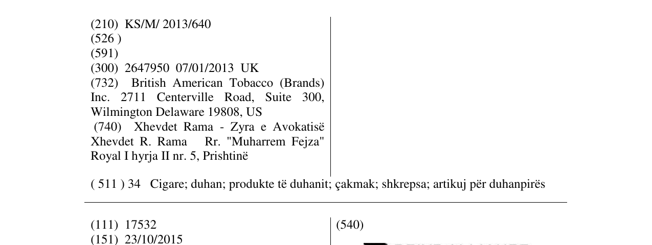 Zëri i markës LUCKY STRIKE FRESH në buletin