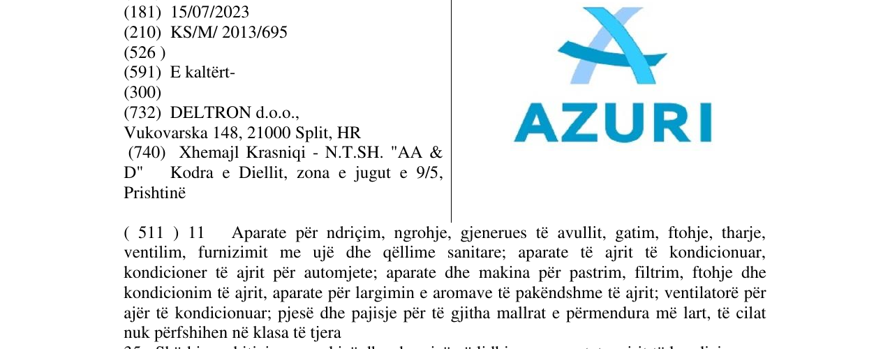 Zëri i markës AZURI në buletin
