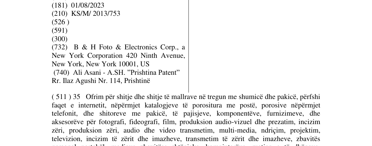 Zëri i markës B & H në buletin