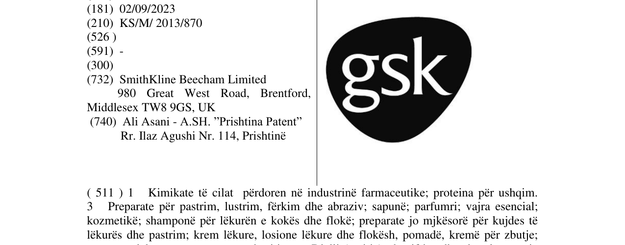 Zëri i markës GSK në buletin