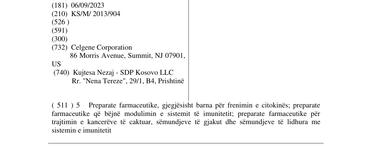 Zëri i markës IMNOVID në buletin