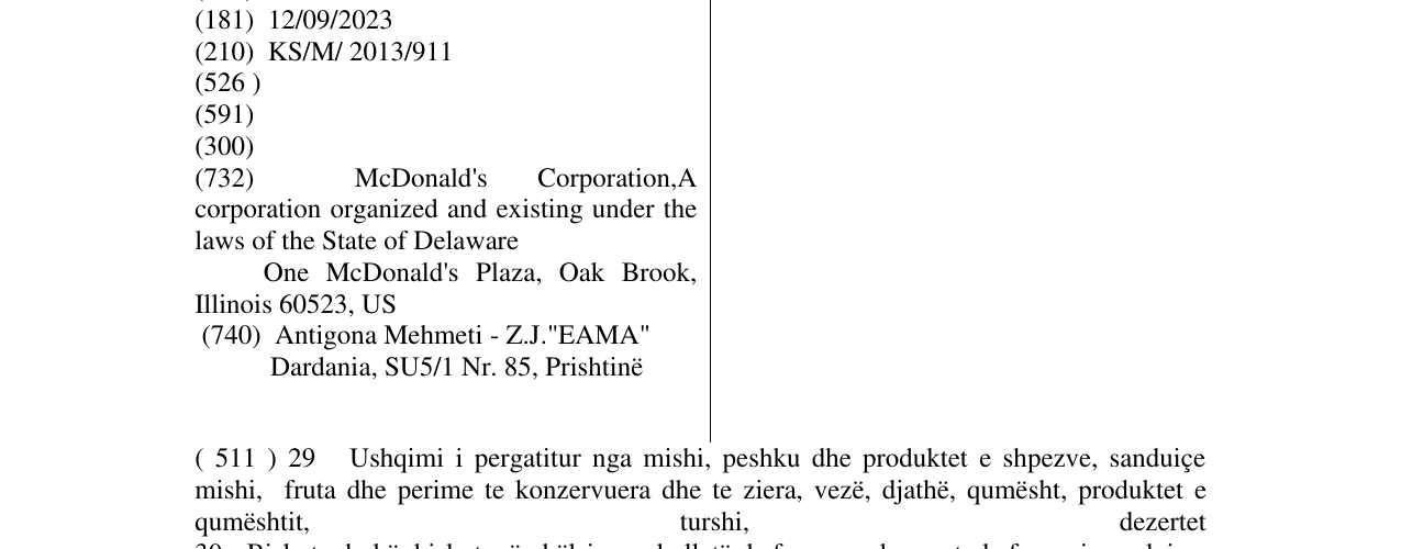 Zëri i markës McDONALD'S në buletin
