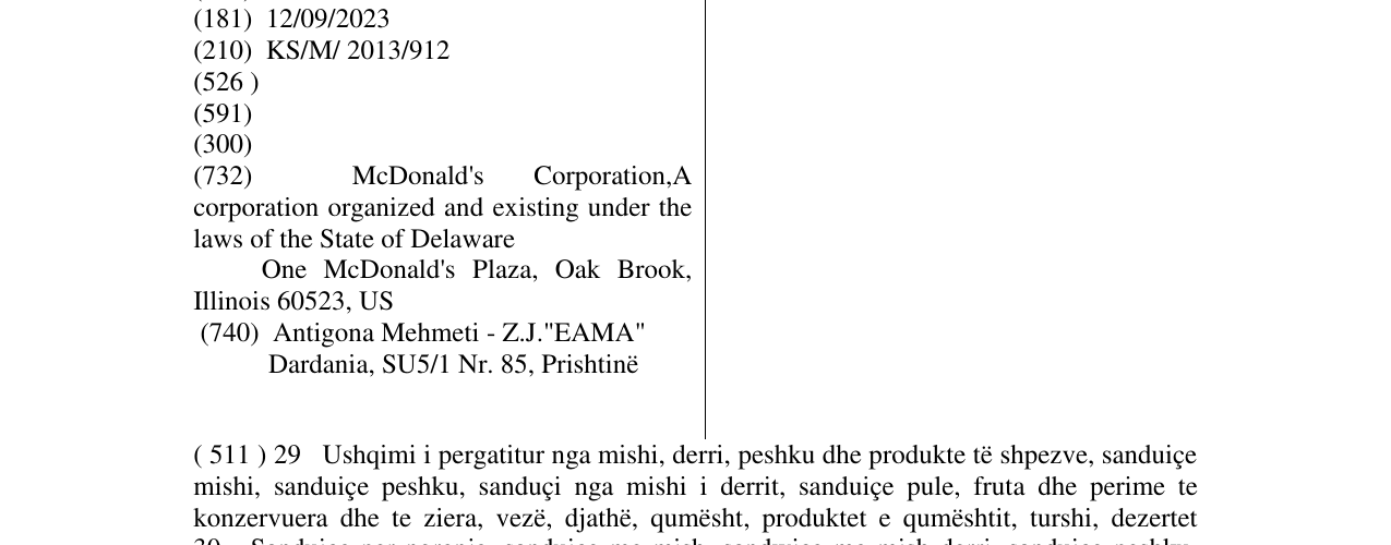 Zëri i markës McCAFE në buletin
