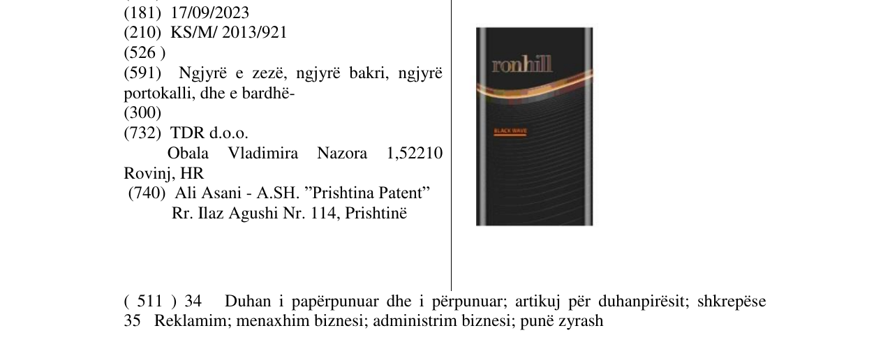 Zëri i markës ronhill në buletin