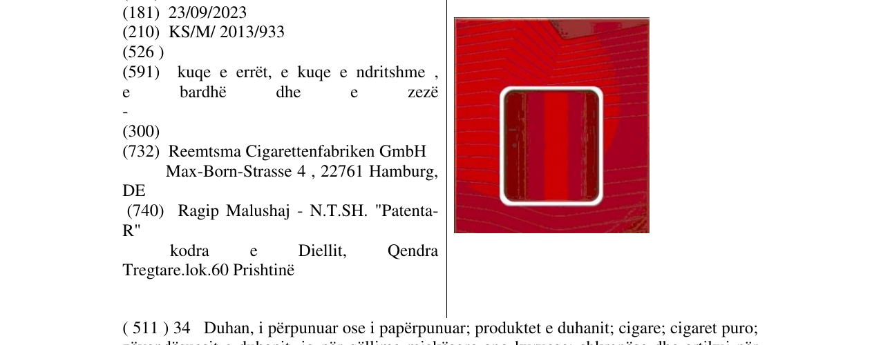 Zëri i markës Markë figurative në buletin