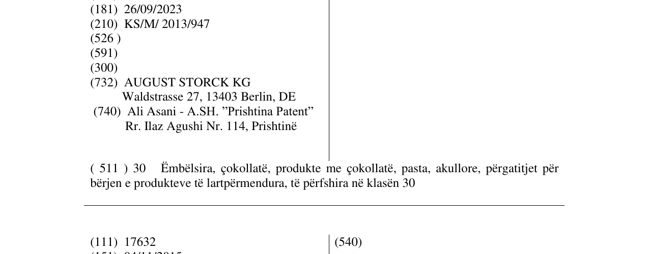 Zëri i markës Dickmann 's Schoko Strolche në buletin