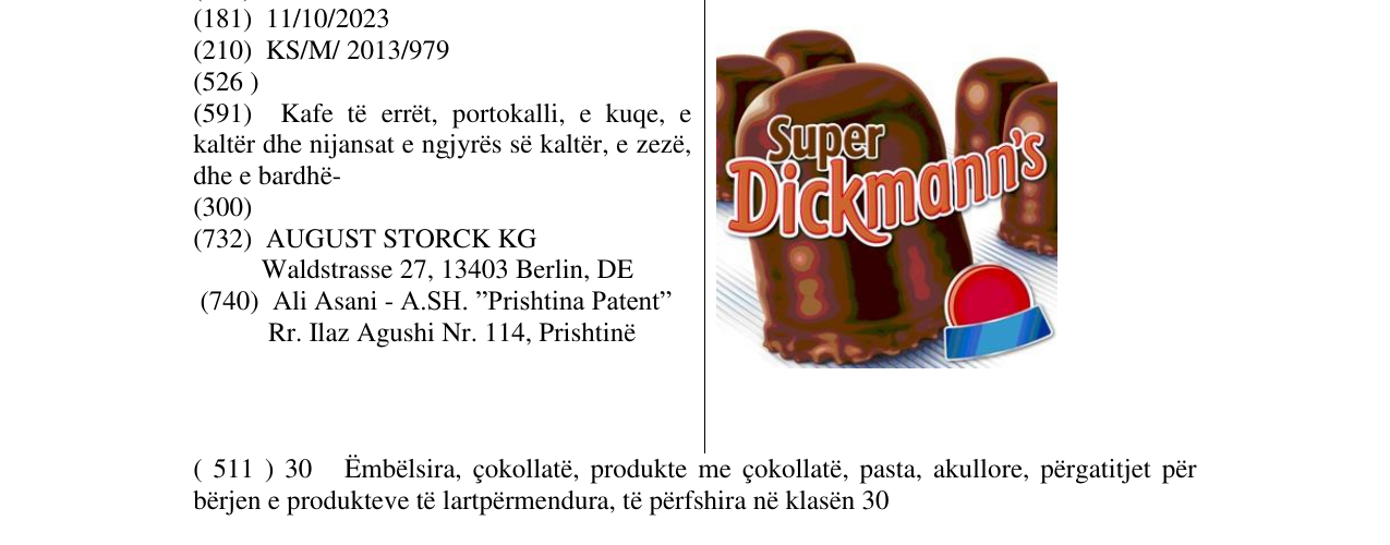 Zëri i markës Super Dickmann's në buletin