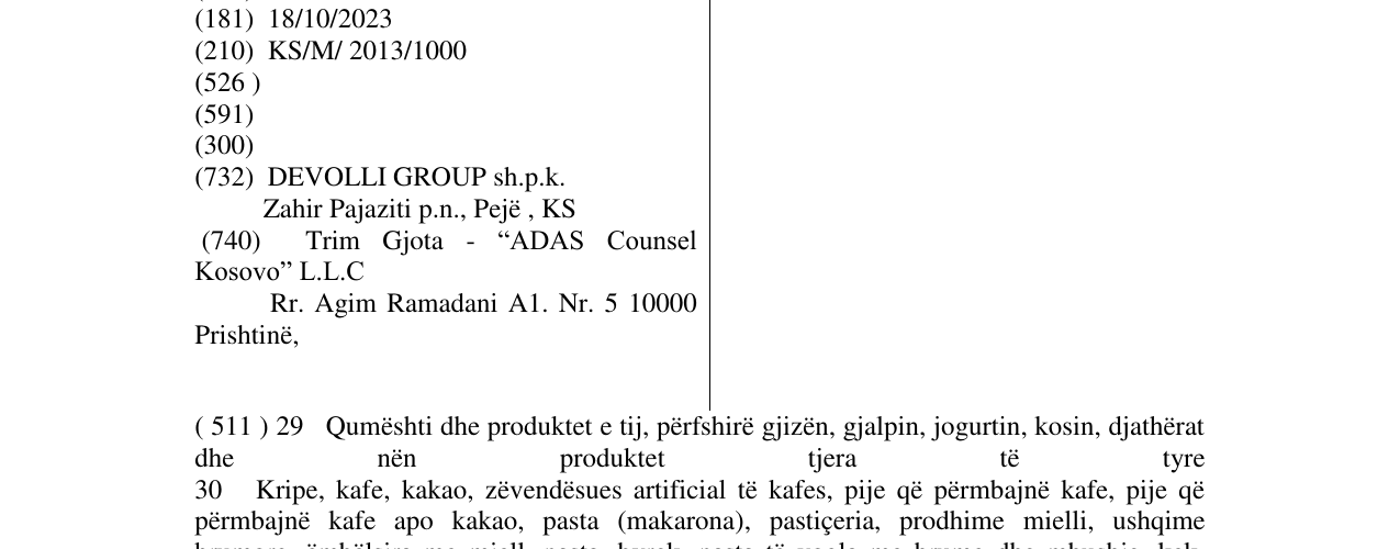 Zëri i markës Vita në buletin