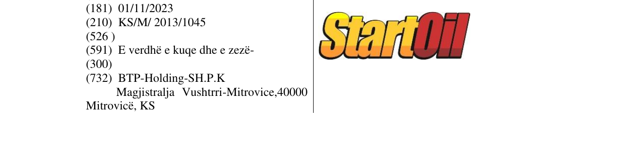 Zëri i markës STARTOIL në buletin