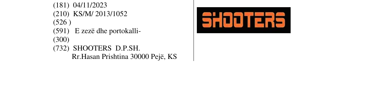 Zëri i markës SHOOTERS në buletin