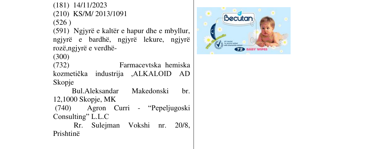 Zëri i markës Becutan në buletin
