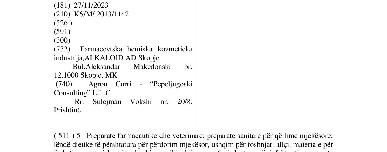 Zëri i markës Pedacet në buletin