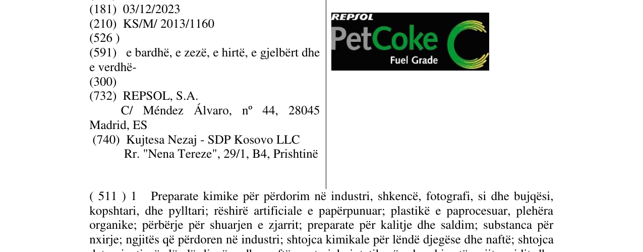 Zëri i markës RESPOL PetCoke Fuel Grade në buletin