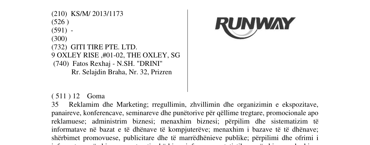Zëri i markës RUNWAY në buletin